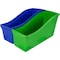 Storex Book Storage Bin, Plastic, Assorted - Red, Green, Blue, Yellow, Purple, 12.6 in H, 5.3 in W, 5 PK STX70105U06C - alternate 6